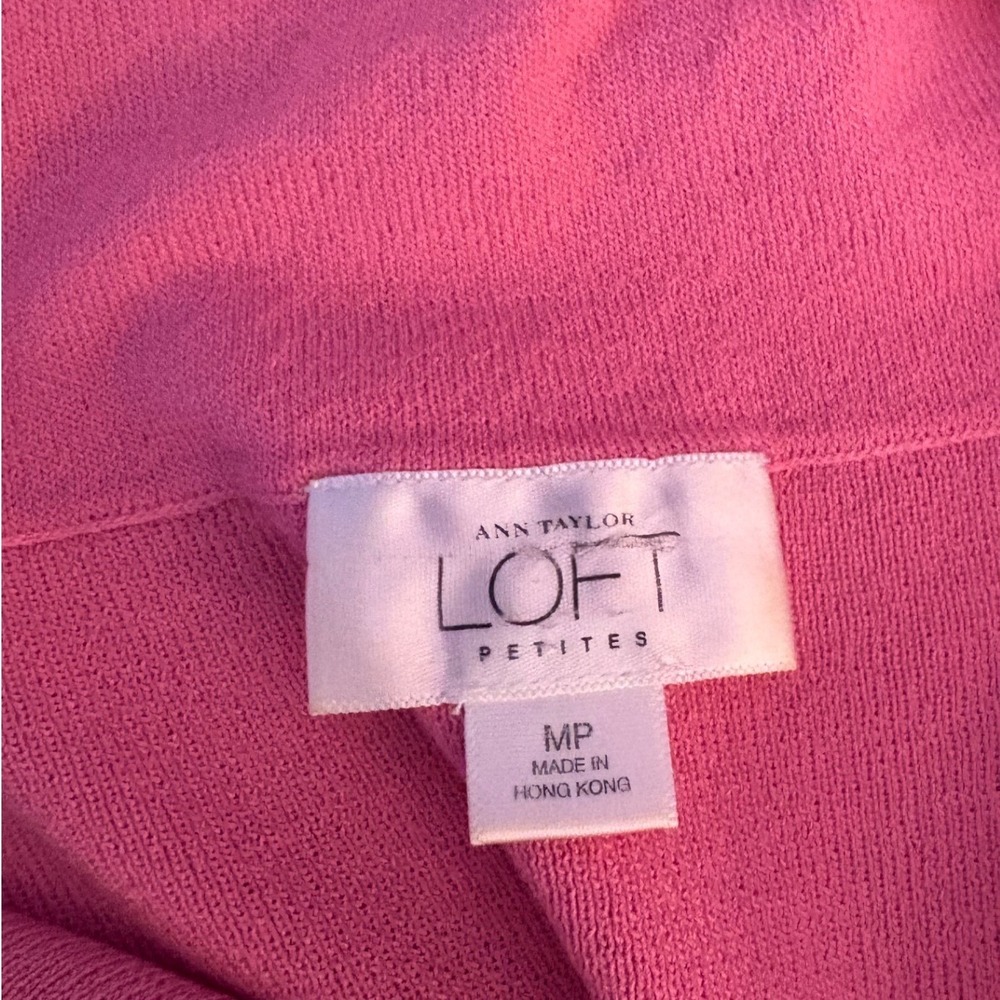 Ann Taylor LOFT Petite Pink Draped Neck Sleeveless Knit Top MP - Picture 6 of 9